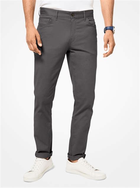 michael kors stretch cord park slim fit pant dark grey|Michael Kors Parker Slim.